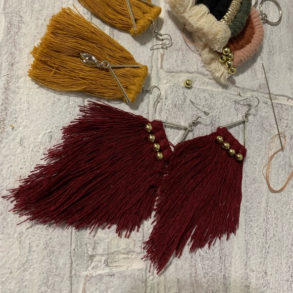 WAVE-Macrame earrings.Handmade available in colors - Picture 10 of 15